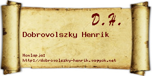Dobrovolszky Henrik névjegykártya