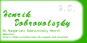 henrik dobrovolszky business card